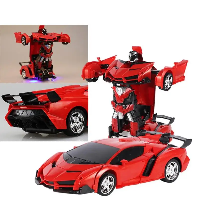 

2 in 1 RC Car Driving Sports Cars Rc Transformer drive Transformation Robots Models Remote Control Car RC Fighting Toy Gift