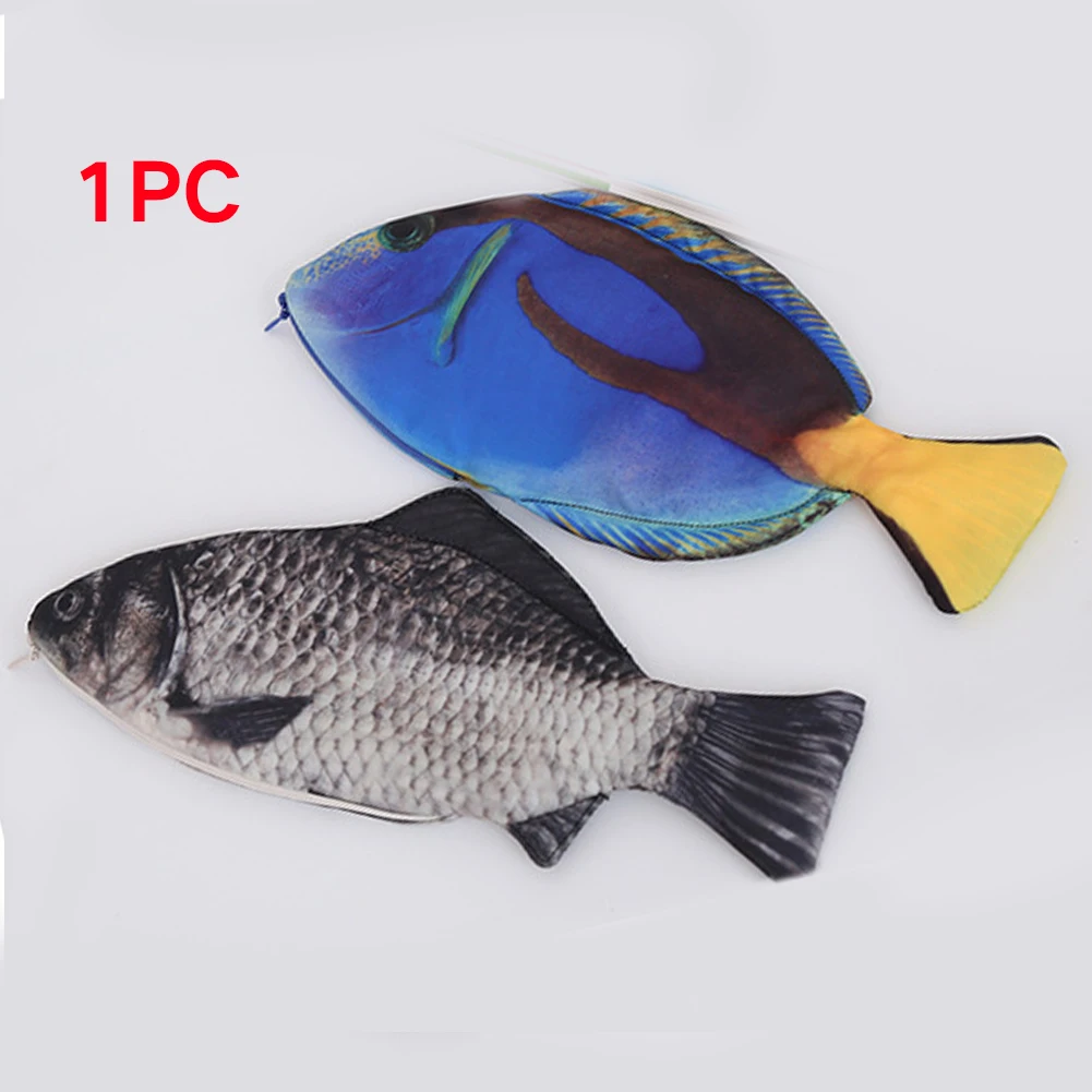 

Zipper Students School Stationery Funny Gift Simulation Fish Shaped Pencil Bag Cute Storage Pouch Makeup Box Pen Case #0103