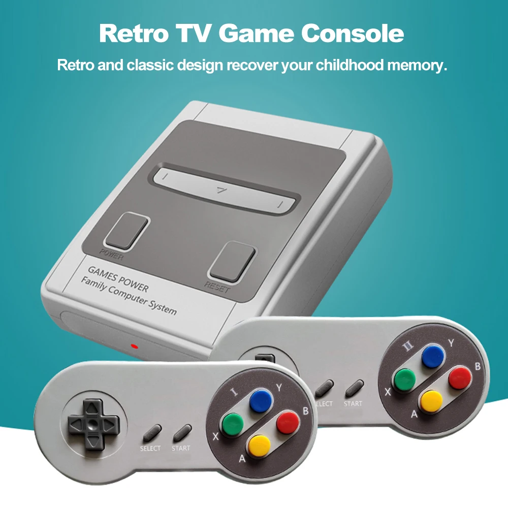 

JY02 Classic Family Game Console Mini Handheld TV Video Game Console Dual Gamepad 2.4G Wireless Controller Built-in 557 Games