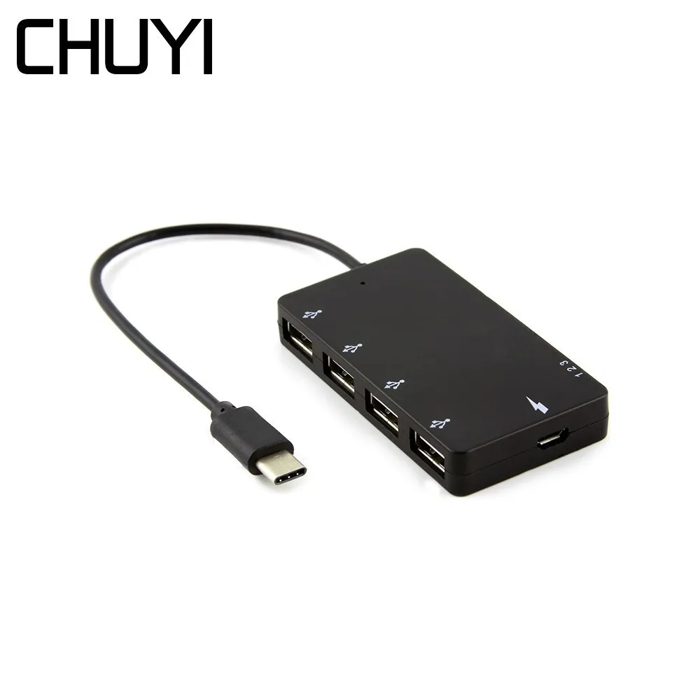 CHUYI USB 2,0 концентратор 4 порты USB хаб внешний сплиттер с Micro порты и разъёмы адаптер Аксессуары для ноутбуков ПК компьютер