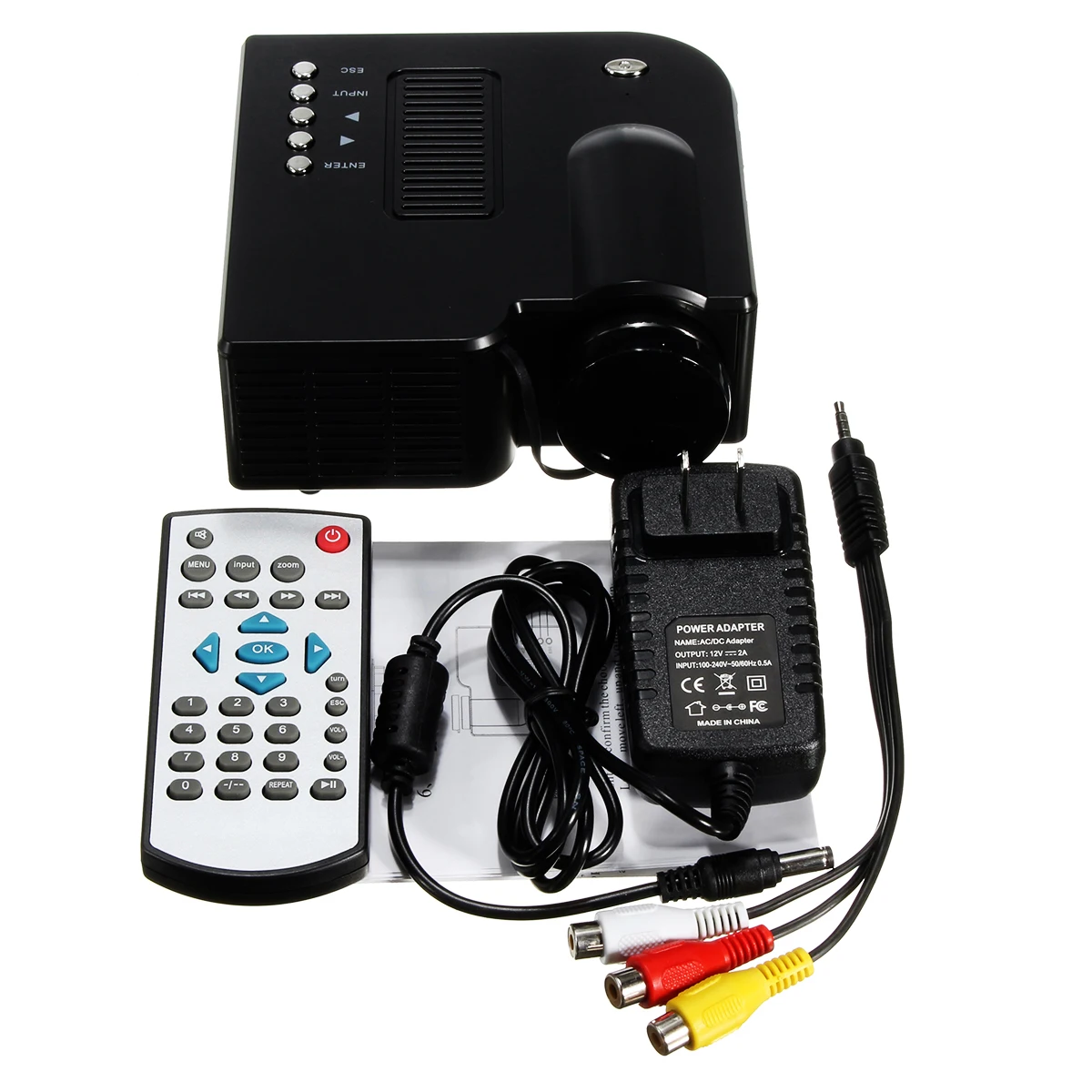 Home Theatre LED System Clear Projector Portable Cinema Theater USB SD AV Input Mini Entertainment Projector Black White US AU Home Theatre LED System Clear Projector Portable Cinema Theater USB SD AV Input Mini Entertainment Projector Black White US AU