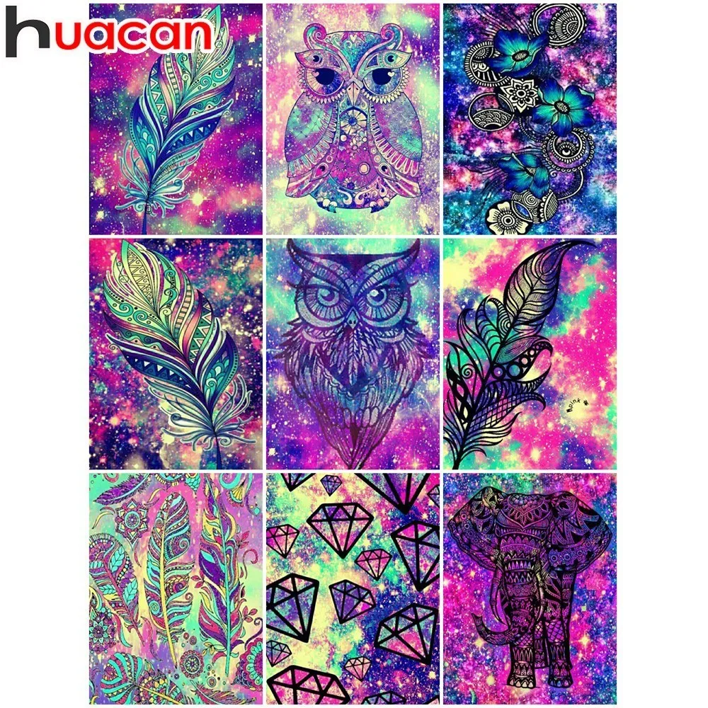 

HUACAN Full Square Diamond Painting Starry Sky Rhinestone Cross Stitch Mosaic Diamond Embroidery 5D DIY Home Decor Gift