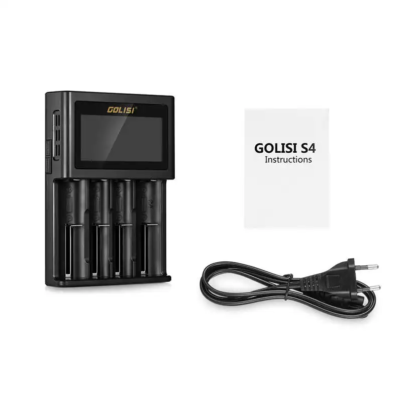 GOLISI S4 2.0A Интеллектуальный ЖК-дисплей 18650 зарядное устройство для литий-ионных Ni-MH Ni-Cd Ni-Md 26650 20700 Aa Aaa аккумуляторные батареи ЕС