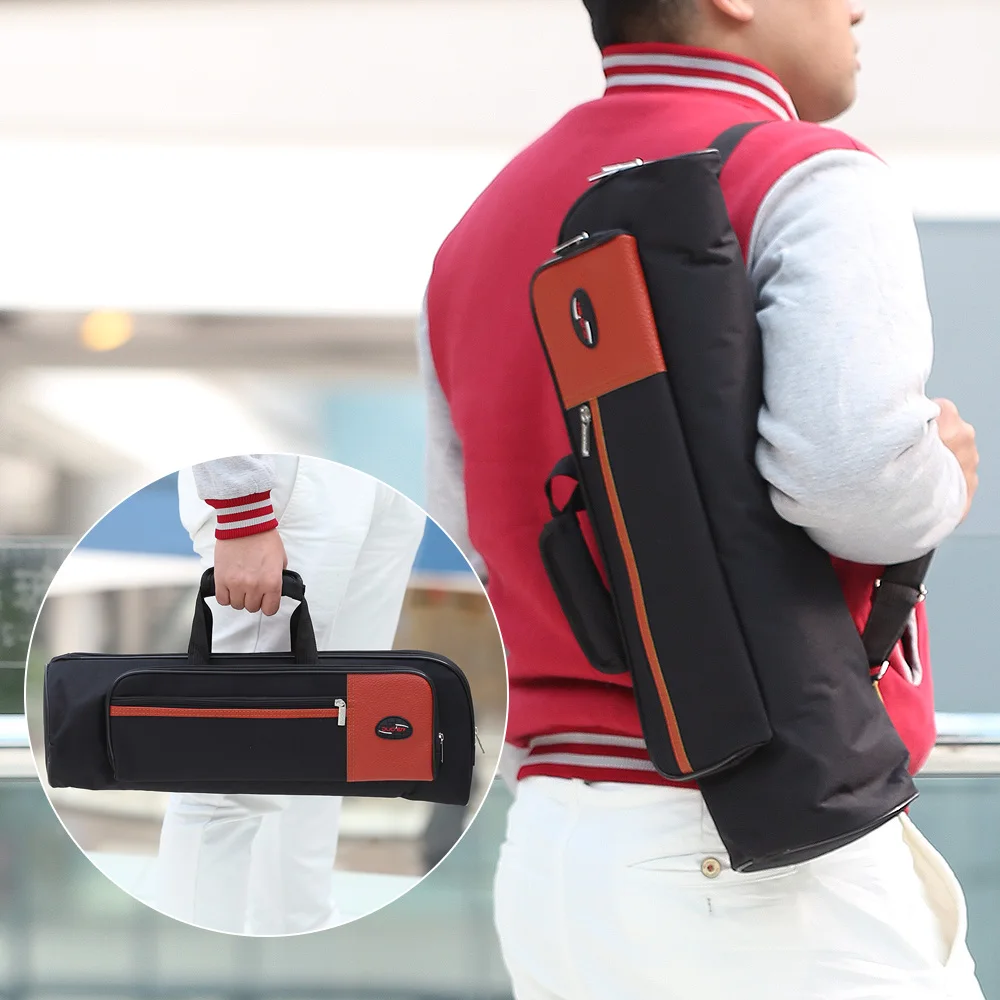 600D Oxford Trumpet Bag Case with Adjustable Shoulder Strap Pocket 15mm Thicken Padded Foam for