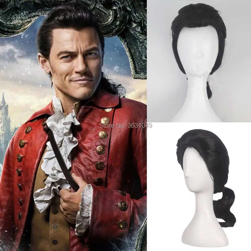 

Beauty and the Beast Prince Gaston Wig Black Short Wig Cosplay Halloween Role Play Hair And Belle Wigs Brown Curly Hair Cosplay
