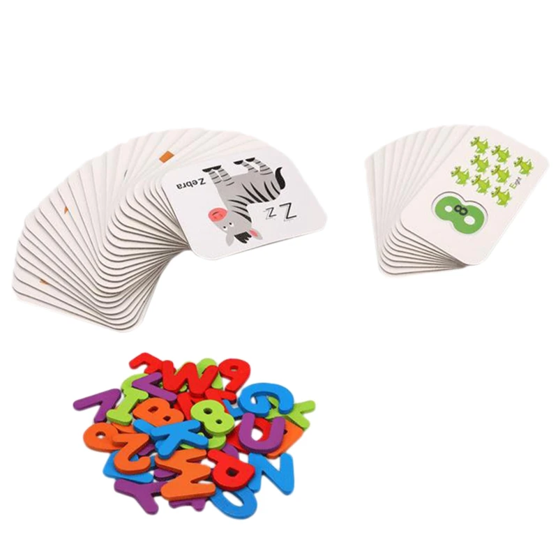 Буквенно-цифровое сопряжение карт комплект детский двухсторонний стерео английский познавательная головоломка
