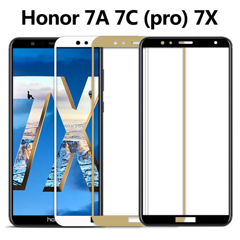 Полное покрытие, закаленное стекло для honor 7a pro, защита экрана, Защитное стекло для huawei honor 7c 7x 7a 7 a c x pro, Сенсорная Пленка