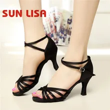 SUN LISA/классическая женская танцевальная обувь для девушек; обувь на высоком каблуке для сальсы, Танго, бальных танцев, латинских танцев