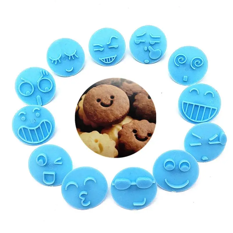 

13 PCS/Set Smiling Expression Cookies Cutter Plastic Biscuit Mould Cookie Fondant Cake DIY Decoration Tool