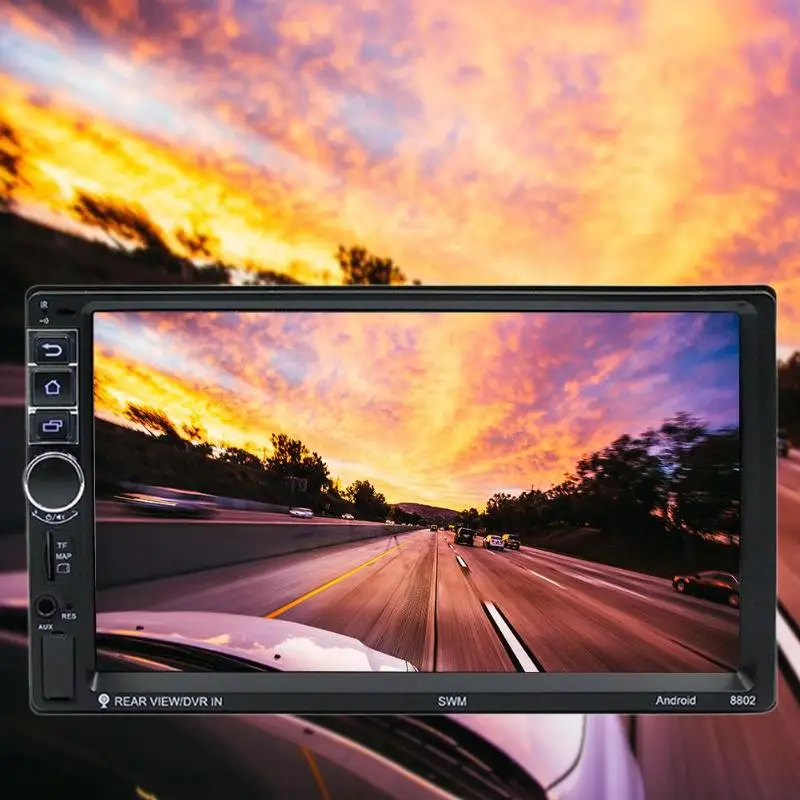 Top 7in 2Din Quad-core Android OS Car Stereo MP5 Player GPS Navigator 1G+16G BT Music Player FM Radio Auto Audio WiFi Mirrorlink TFT 4