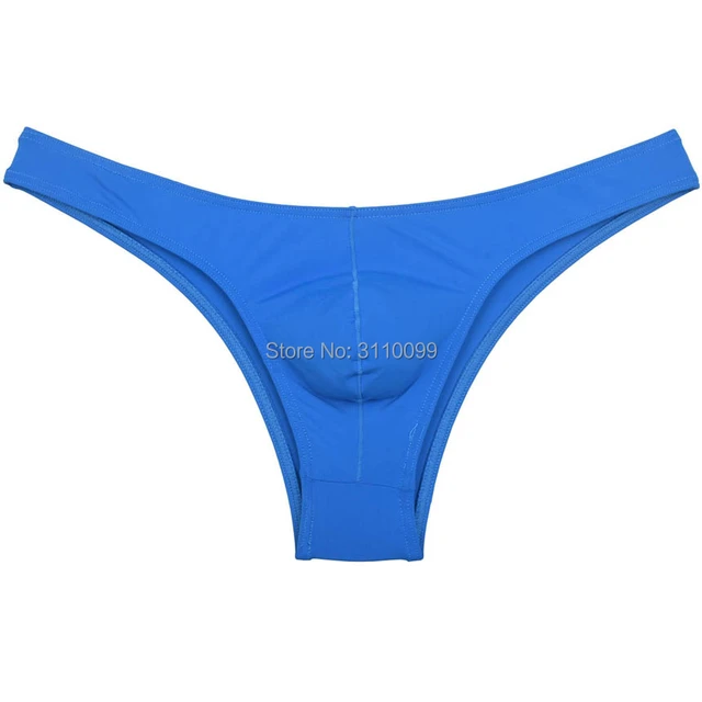 Smooth Ice Silk Stretch Elastic Sexy Male Thong Underwear Men's Thongs And G -Strings Bikini Underpants Men Tanga Pure Color