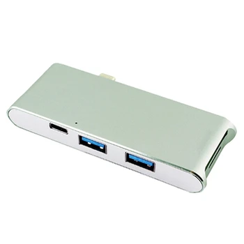 

1x YC-204 Aluminum alloy type-c hub splitter PD charge typeC card reader hdmi 4k converter