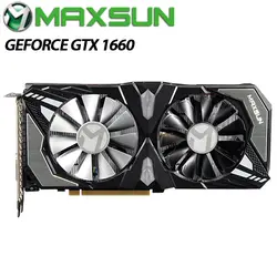 Оригинальный MAXSUN GeForce GTX 1660 Терминатор 6G видео Графическая карта для игр GDDR5 DP, HDMI, DVI