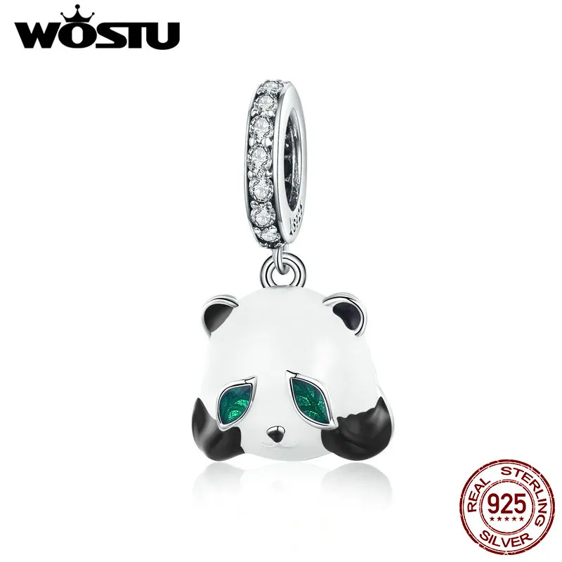 

WOSTU Lovely 925 Sterling Silver Cute Panda Animal Beads Fit Charm Bracelet Necklace Pendant For Women Fashion Jewelry CQC1096