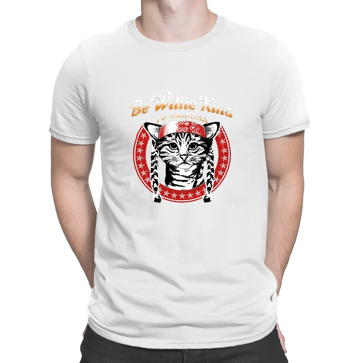 Футболка с котом Be Willie Kind To Animals оригинальный S 3xl костюм наивысшего качества