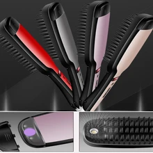 Керамический выпрямитель для волос щетка для быстрого выпрямления волос электрическая расческа плоская железная ЖК-дисплей Цифровая нагревательная щетка для волос