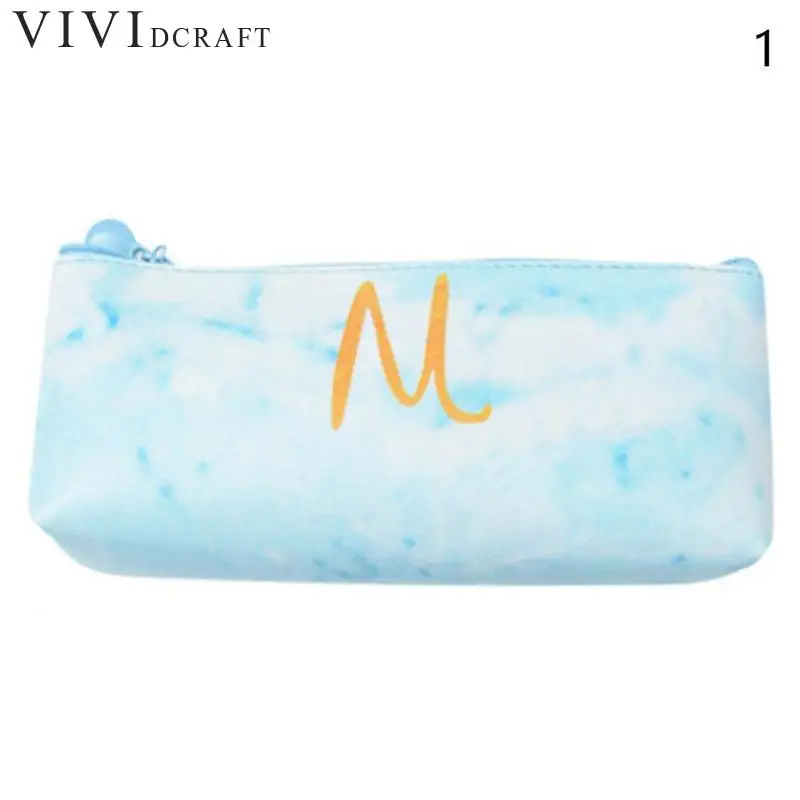 4 Color Japanese Creative Marble Pu Leather Pencil Cases Stationery Storage Pen Bag Gifts School