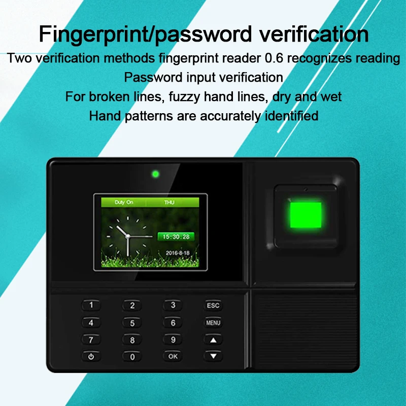 

OULET Time Attendance Time Clock USB For Biometric Attendance System Recorder Employee Recognition Device Fingerprint Attendance