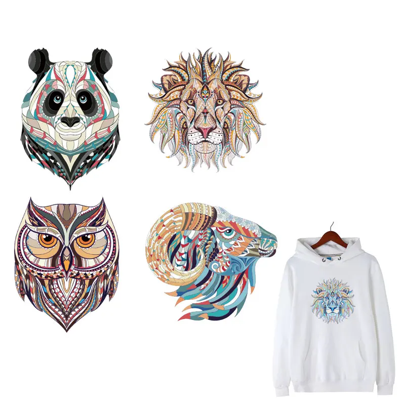 

Animal Patches Set Iron on Clothes Patches Heat Transfer Stickers Washable Badges stripes heat transfer DIYT-shirt jeans print E