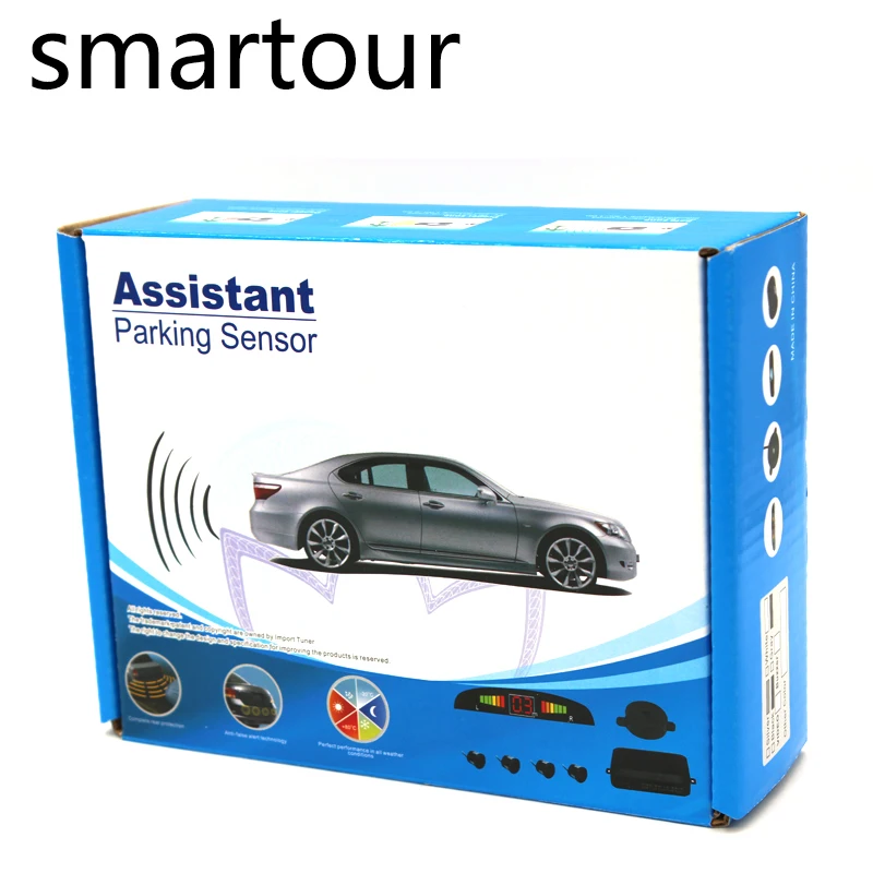 Smartour Car reversing radar 8 rear front parking sensor reverse standby radar with LED display monitoring parking system