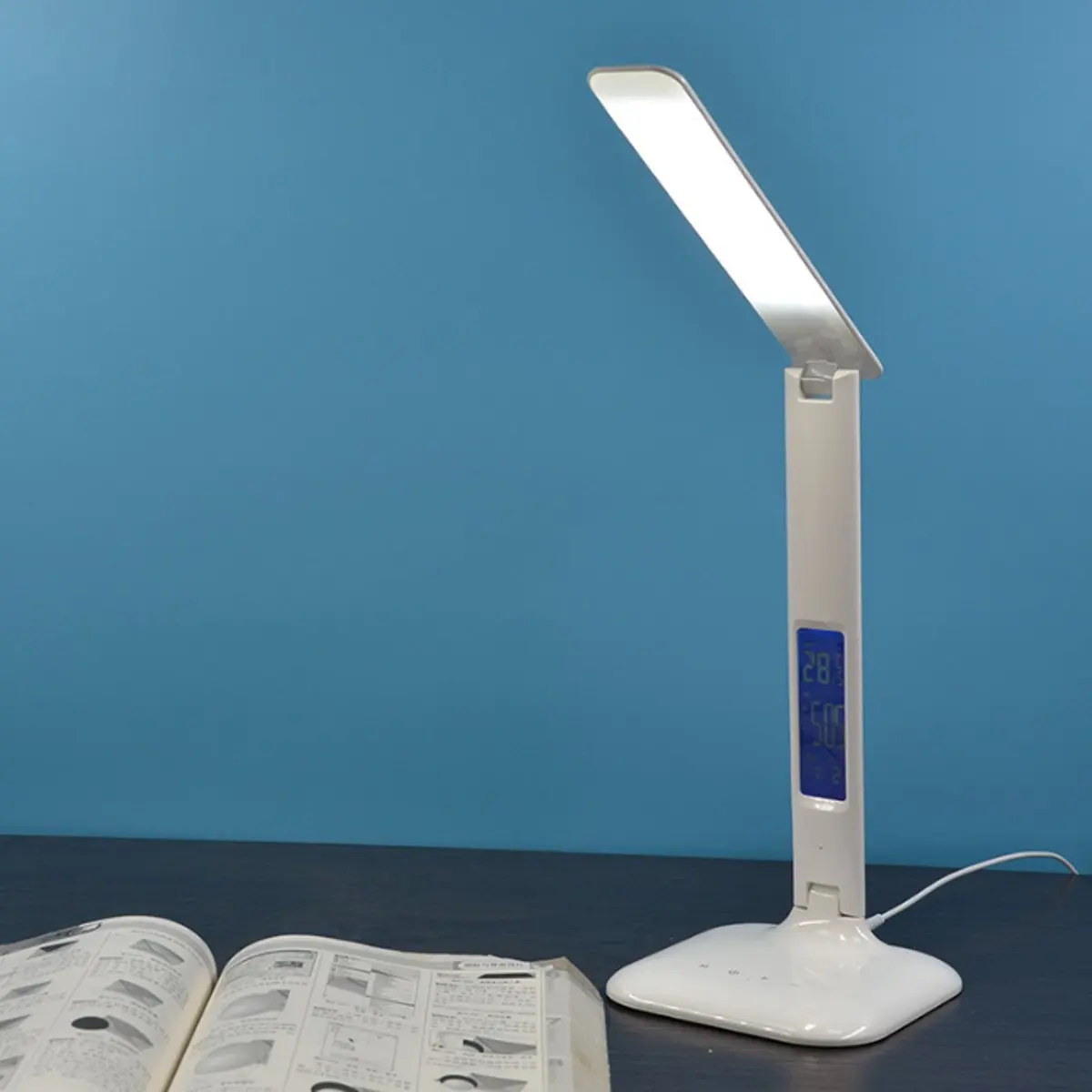 

Table Light LED Desk Bedside Reading Lamp with 3 Modes Each 5 Illumination Intensity LCD Display Adjustable Rotatable USB Charge