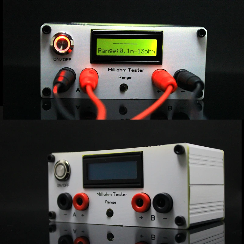 

DYKB Milliohm Meter High precision Digital Micro-ohm Resistance Tester LCD display Four-wire test + Kelvin clip DC 12V power