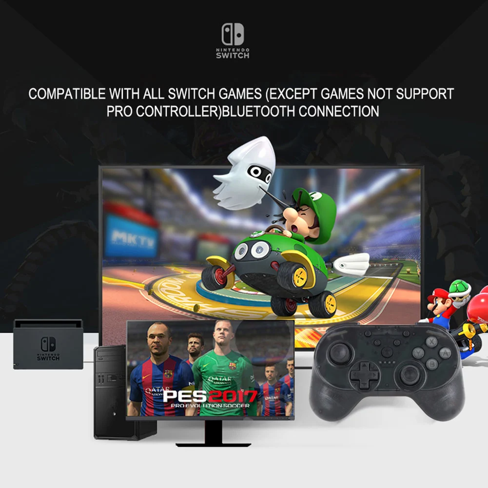 Mini BT Wireless Gamepad Controller para Nintend interruptor con NFC Dual función de vibración controlador de juegos para Nintend interruptor - 2