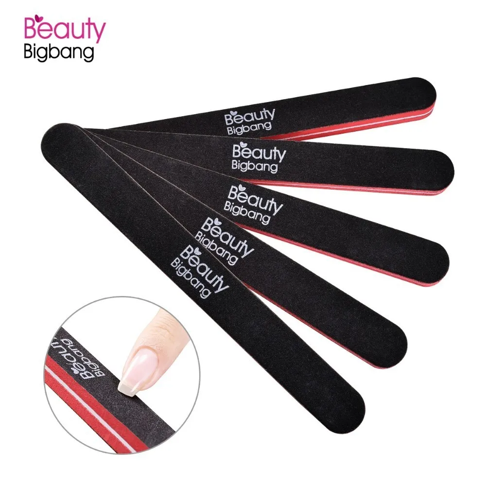 Пилка для ногтей BEAUTYBIGBANG 5 шт. 17 см 100/180 пилка маникюра и педикюра Limas Nagelvijl черный