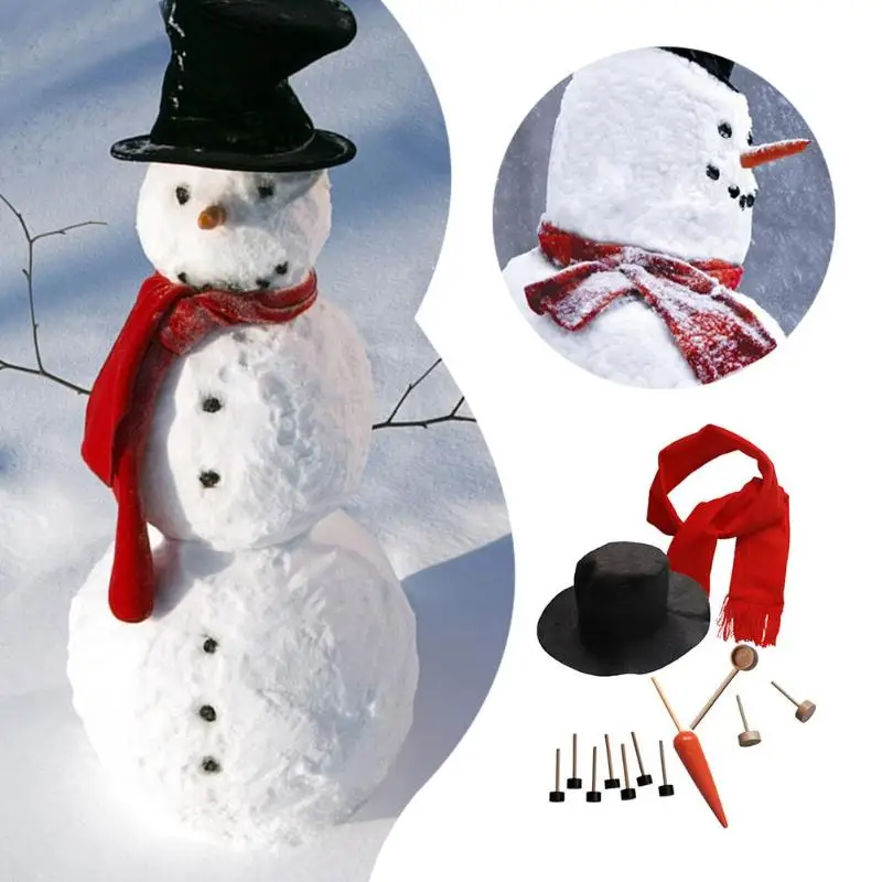 1 set Christmas Snowman Decoration Kit Outdoor Wooden