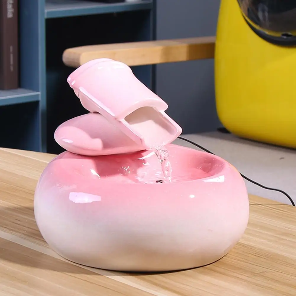 

Ceramic Pet Water Dispenser Dog Cat Feeding Water Flowing Fountain Cat Water Dispenser Fountain Small Automatic Drinker