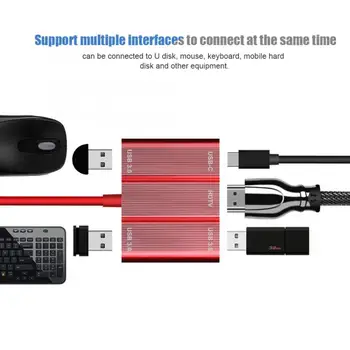 

Multi-function Five-in-one Type-C to HDMI+USB 4K/2K Converter Adapter