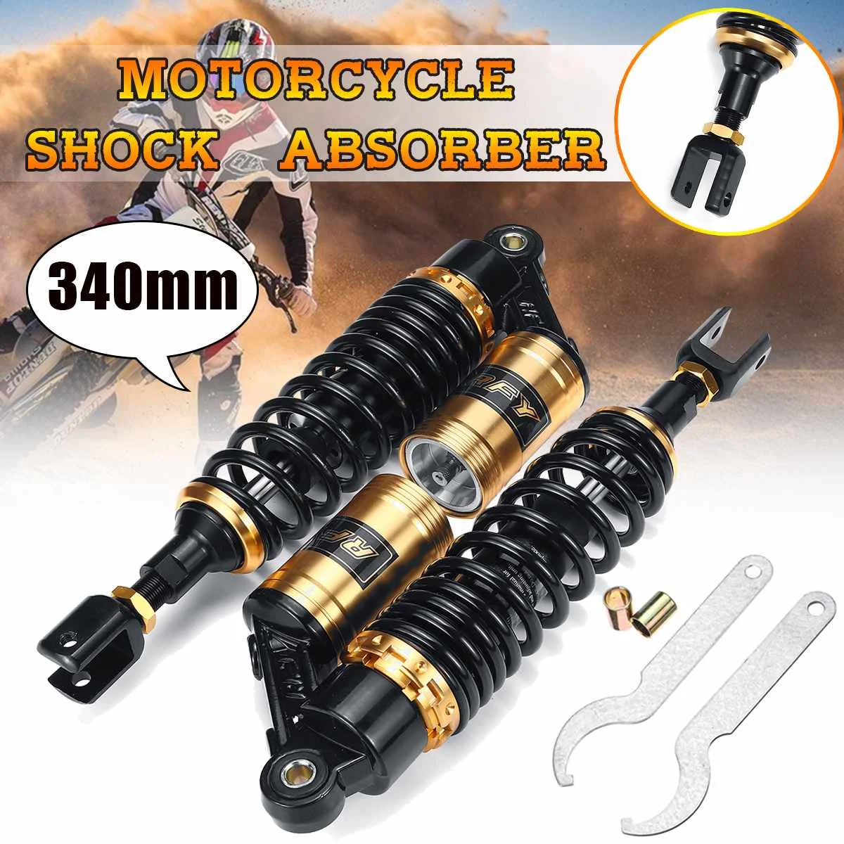 

Universal 340mm 13.5" Motorcycle Air for Shock Absorber Rear Suspension For Yamaha/Honda/Suzuki Scooter ATV Quad