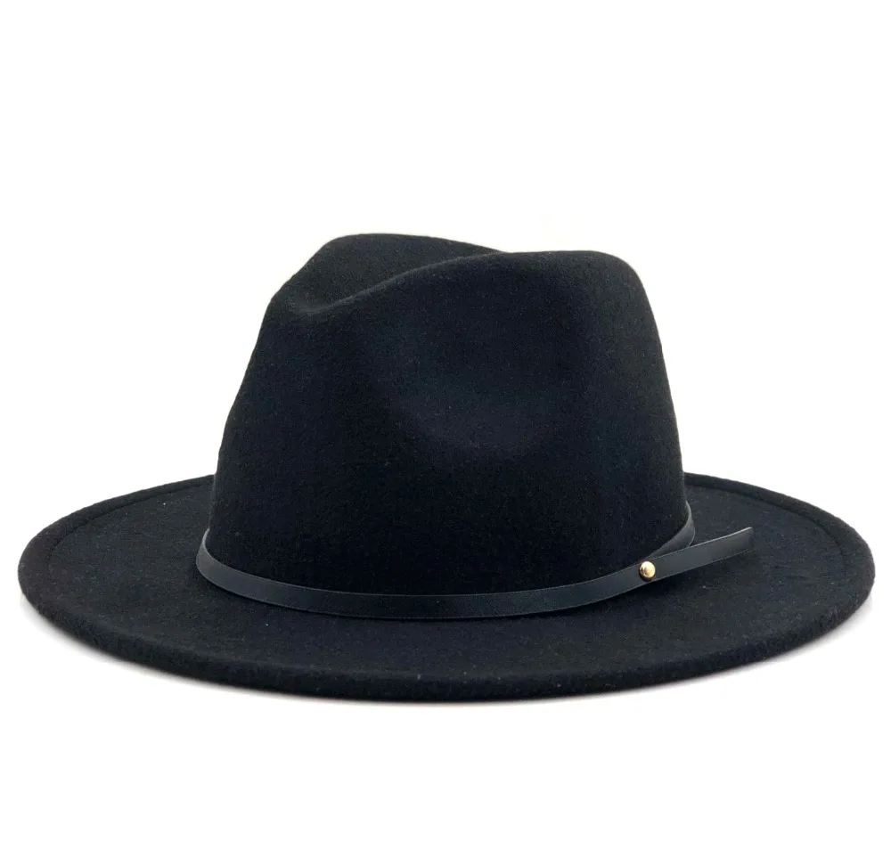 Шерстяная фетровая шляпа Hawkins фетровая Кепка с широкими полями дамская шляпа Trilby Chapeu Feminino шляпа для женщин и мужчин джазовая церковная Крестный отец шляпы сомбреро