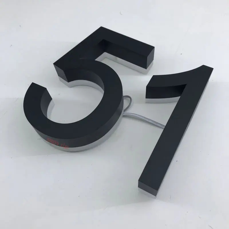 Пользовательские водонепроницаемые из нержавеющей стали 3D led illumilous channel номера дома буквенные знаки