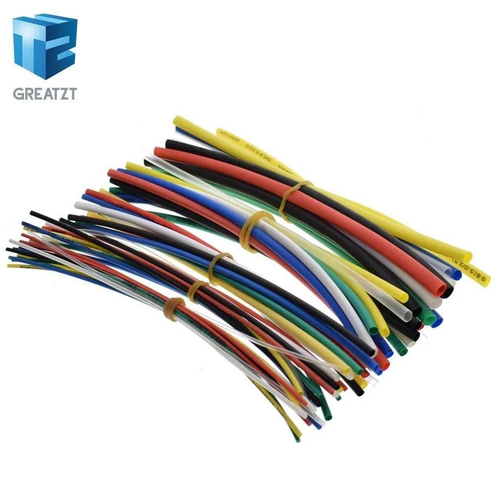 

New Electric Unit 70pcs Flame Retardant Durable 7 Color Assorted Colors Ratio 2:1 Polyolefin Heat Shrink Tubing Tube Kits
