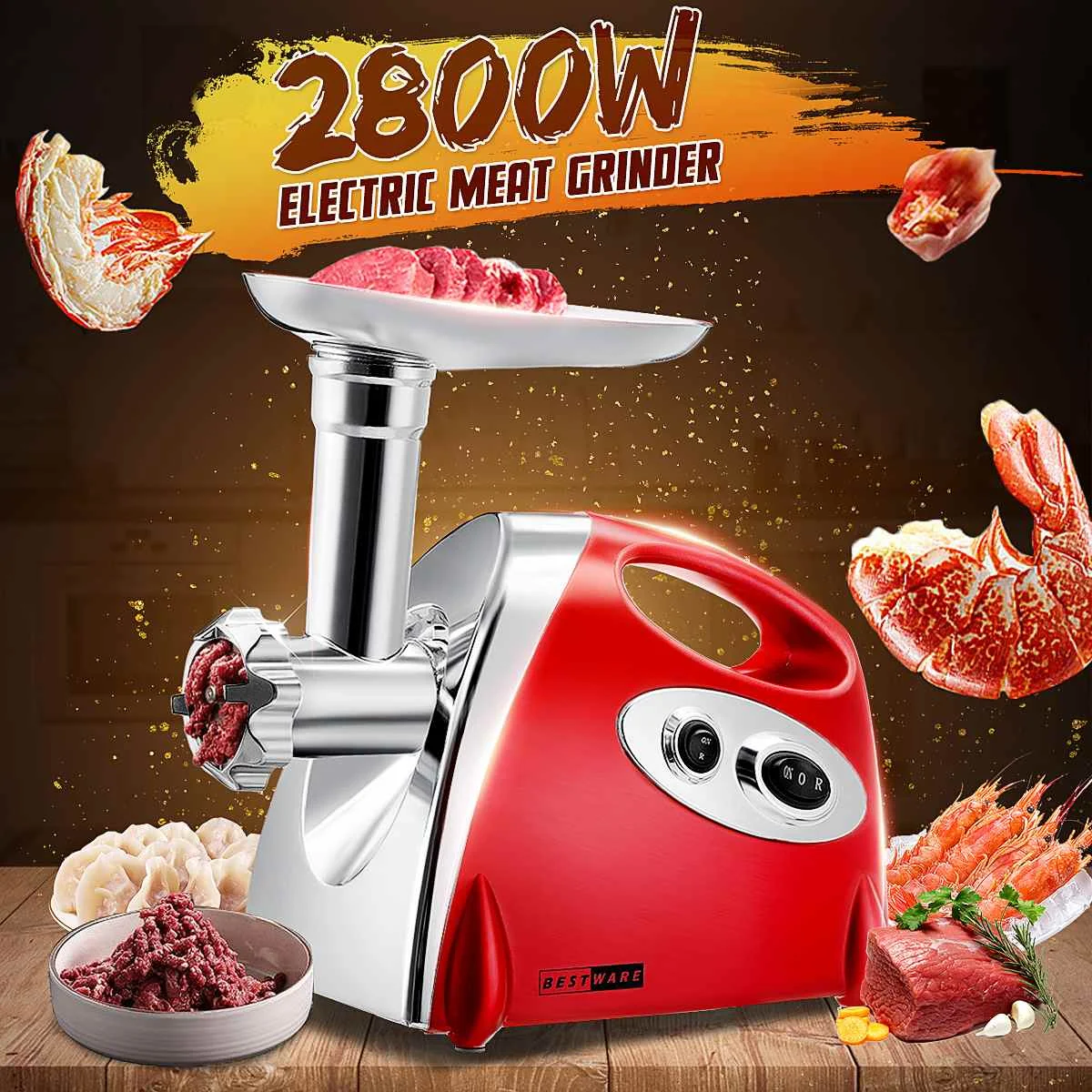 

Electric Meat Grinder 2800W Multifunction Kitchen Food Chopper Sausage Meat Grinder Processor 220V Kibbe,/Sausage,/Meat Grinder