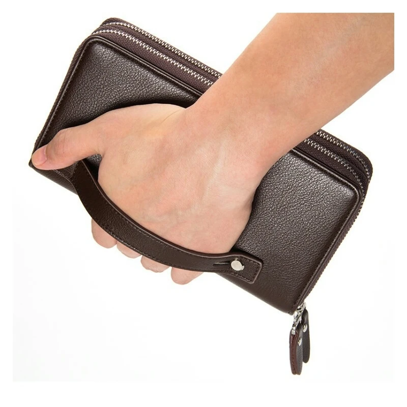 

Explosion Models Large-Capacity Men's Wallet Clutch Bag Double Zip Coin Purse Multi-Card Mobile Phone Bag Wallet