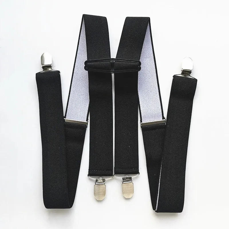 

New Black Adult Suspender Men Elastic Rib Strap X Back Pants Suspender Women Children Stay Pants Trousers Party Wear