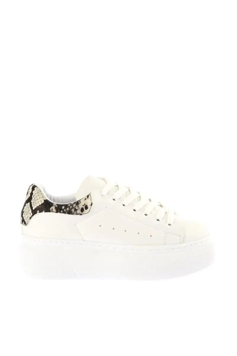 

Soho White Black Snake Women Sneaker 12835