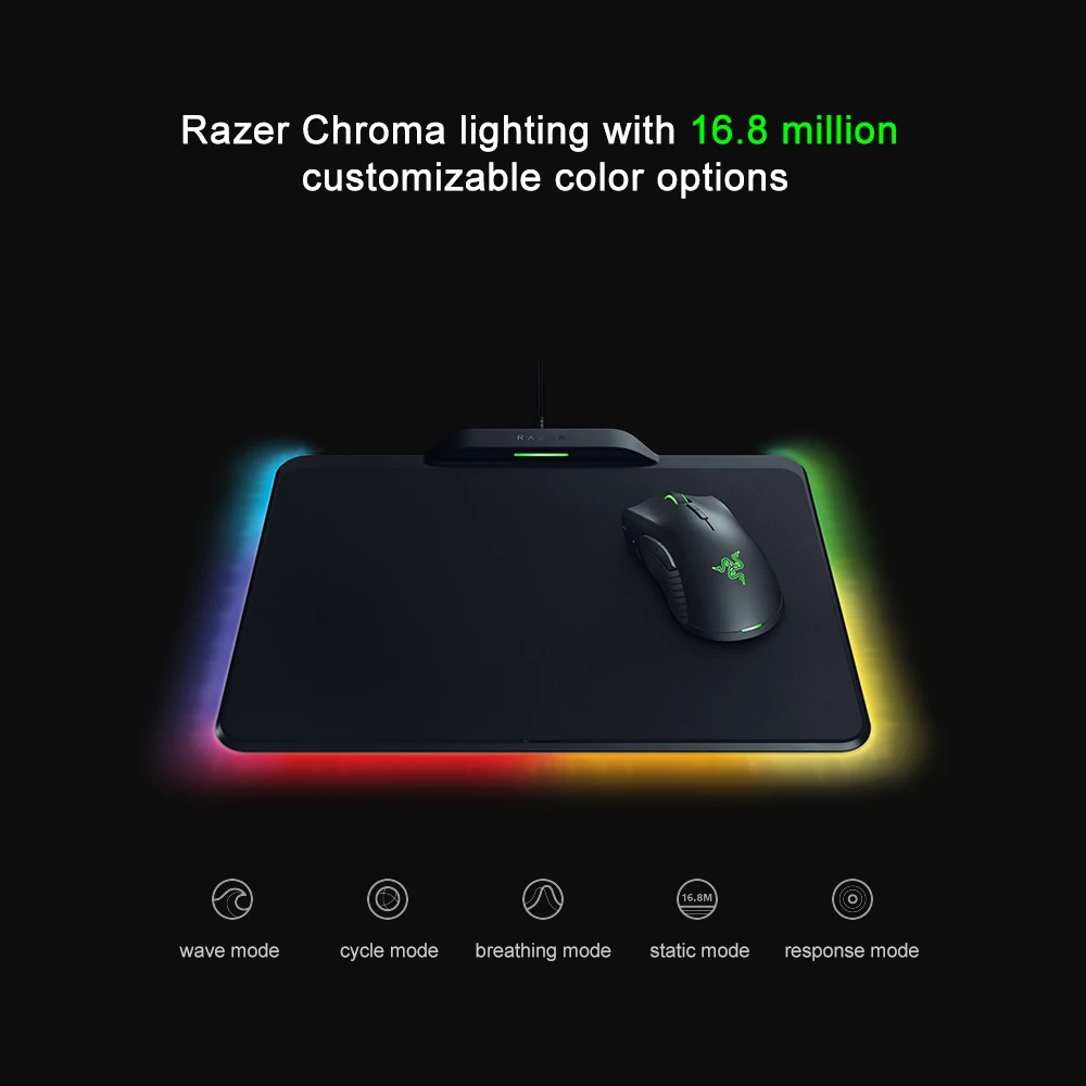 Razer Mamba Hyperflux Беспроводная игровая мышь 16000 dpi 5G Оптический сенсор 450 ips+ Firefly Hyperflux коврик для мыши комплект