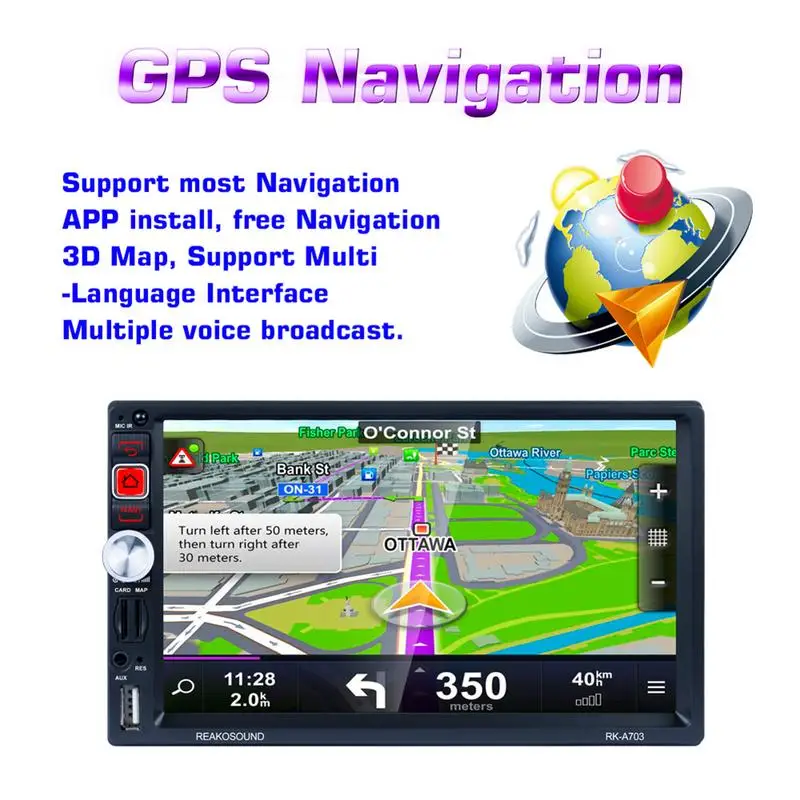 

2 din Car Auto Radio Android 7.1 Gps 12V Dash Cam 7 inch T3 Mirror Link WIFI Bluetooth AM / FM / RDS Raido Screen Rear View Cam