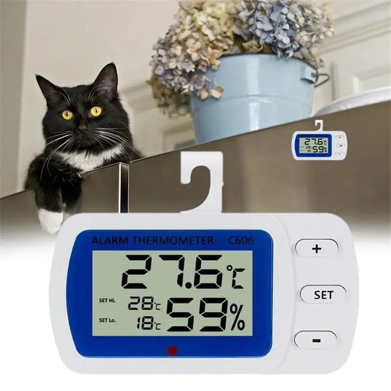 

C606 Home High-Precision Electronic Thermometer Hygrometer Home Pet Refrigerator Thermometer Frost Alarm