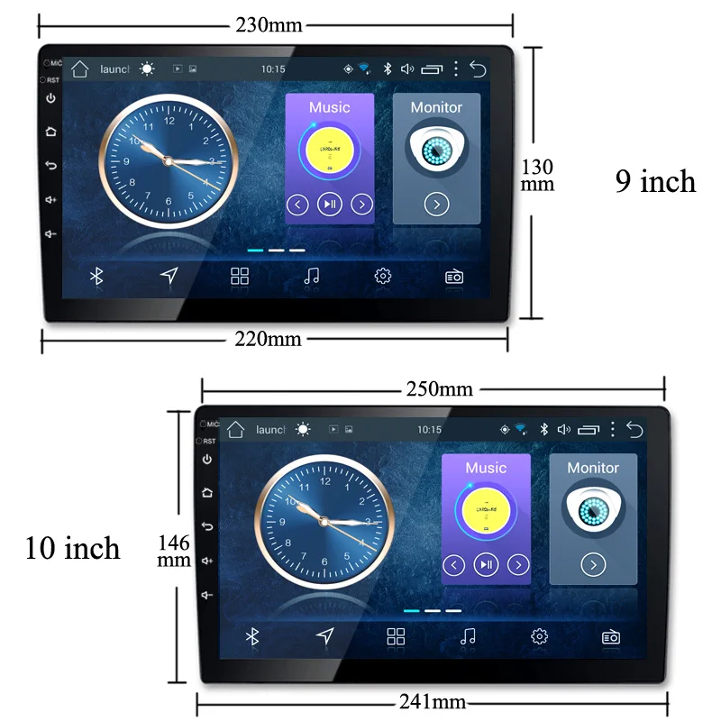 Discount Android 8.1 Wanqi 2G RAM 32G ROM Car gps radio dvd Multimedia Universal Navigation head unit support steering wheel control RDS 2