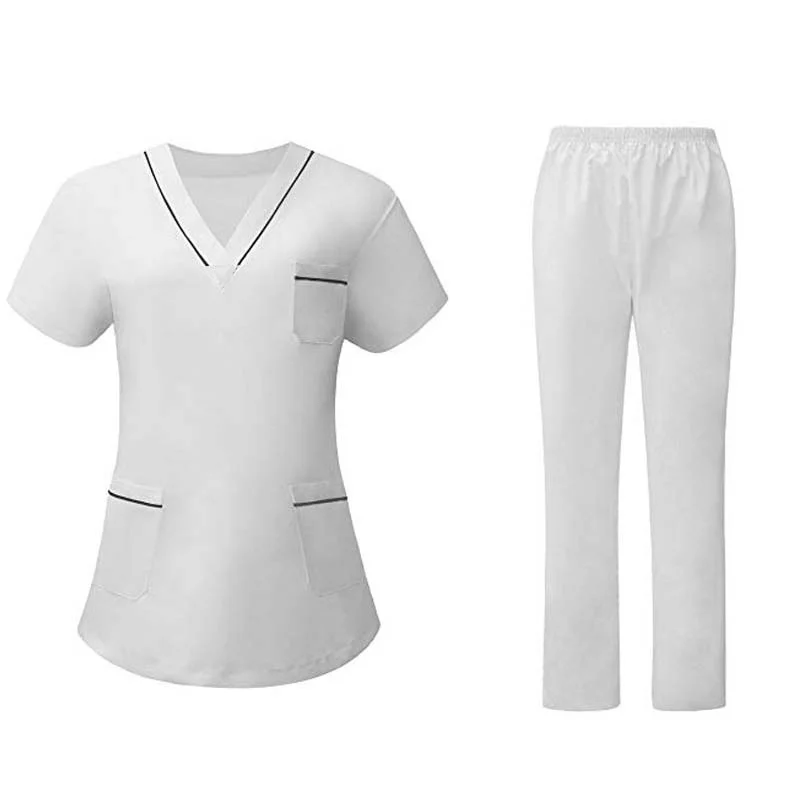 Women's Scrubs set Contrasting Color Design Medical Nursing Uniform. / nurses accessories for hospital /