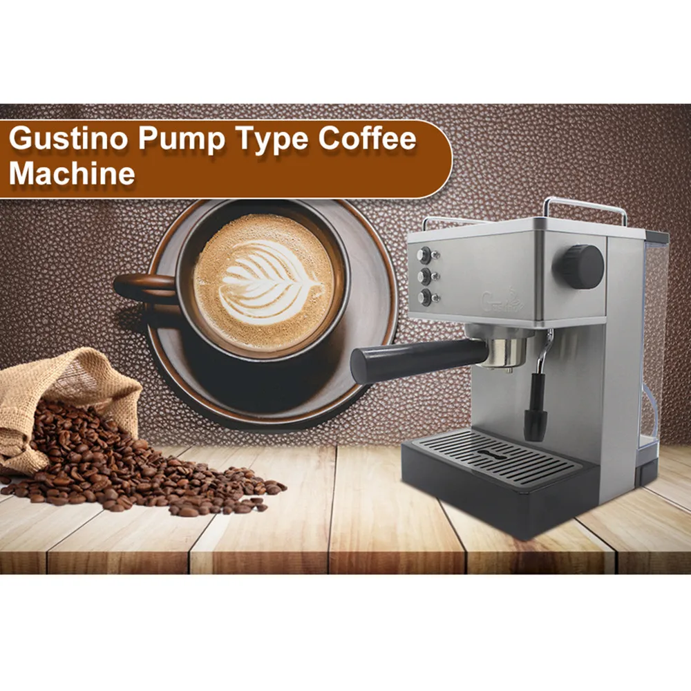 

Gustino 19Bar Semi Automatic Coffee Maker Espresso Machine With Froth Milk Stainless Steel 304 Housing For Home Or Office Using