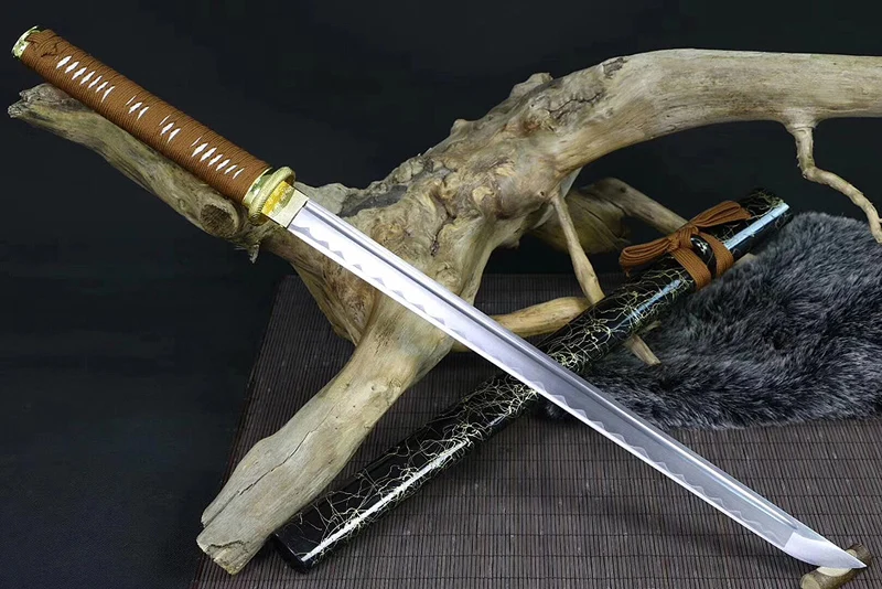 WAKIZASHI мечи полностью ручной работы японский прямой меч 1060 Высокоуглеродистая