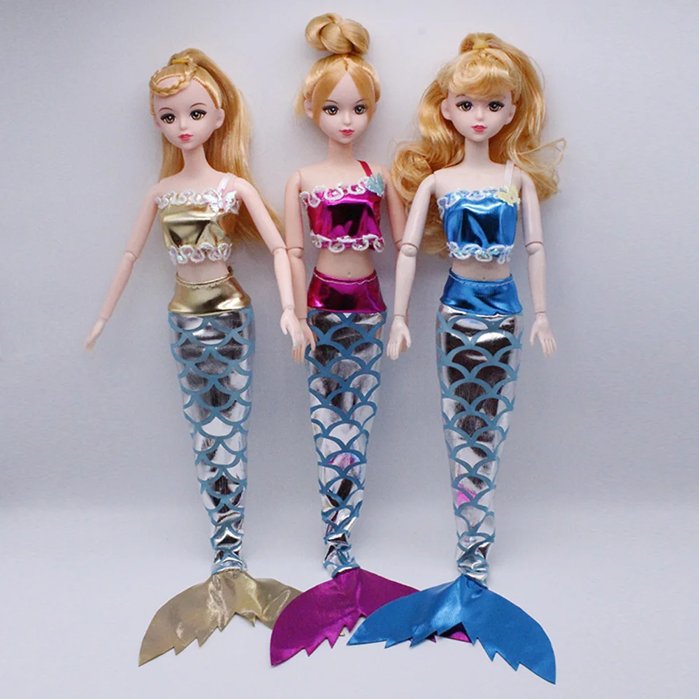 

Girl Doll Handmade Party Dress Gown Mermaid Suit Doll Skirt Mermaid With Fin Suit Dress Fashion Clothes For Kids Girl Doll