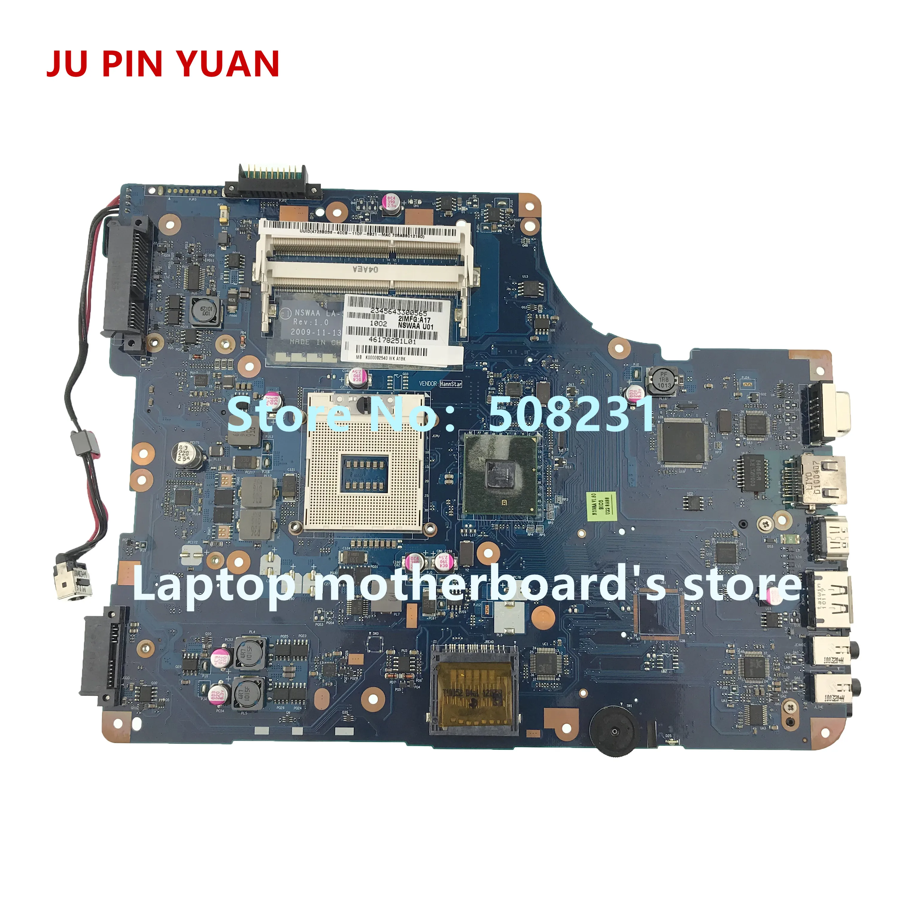 JU PIN юаней K000092540 LA-5321P плата для Toshiba Satellite L500 L505 Тетрадь материнской платы полностью протестированы