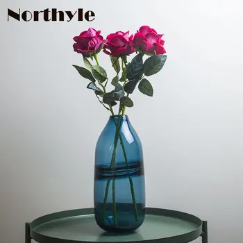 

Water theme glass vase modern flower vase home decoration glass terrarium wedding flower bottle decoration floor vase