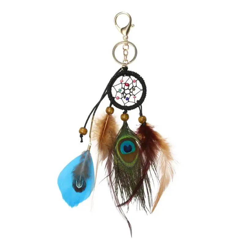 

Vehicle-mounted Bag Decoration Keychain Pendant Peacock Feathers